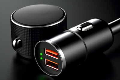 Power Up Your Drive: The Black Quick Charge Dual USB Charger Port – A Gift of Connectivity and Convenience