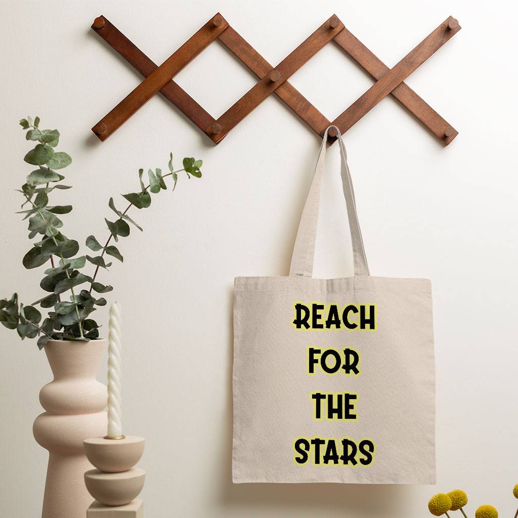 Reach for the Stars Small Tote Bag – Motivational Quote Shopping Bag – Cool Tote Bag Fashion Accessories Tote Bags Reach for the Stars Small Tote Bag - Motivational Quote Shopping Bag - Cool Tote Bag Fashion Accessories Tote Bags