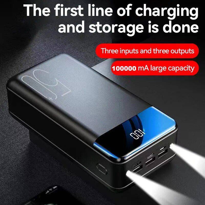 100,000mAh Fast Charging Portable Power Bank with 3 USB Outputs Electronics Power Banks Color : Black|White 100,000mAh Fast Charging Portable Power Bank with 3 USB Outputs Electronics Power Banks Color : Black|White