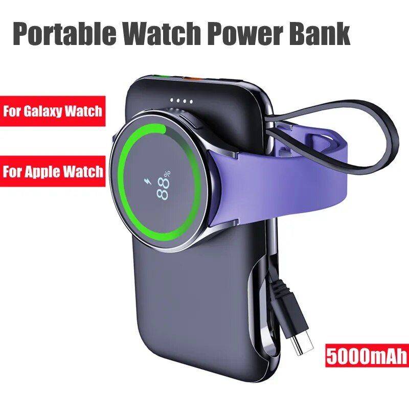 2-in-1 Portable Charger for Apple & Samsung Watches Electronics Power Banks Color : for Apple Watch|for Samsung Watch 2-in-1 Portable Charger for Apple & Samsung Watches Electronics Power Banks Color : for Apple Watch|for Samsung Watch