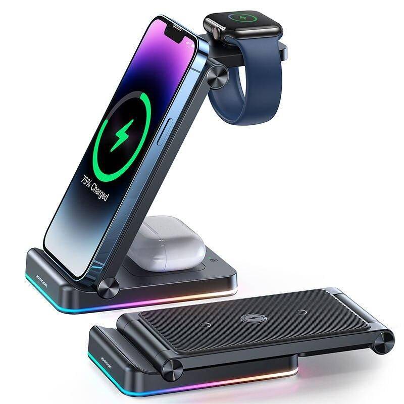 3-in-1 Foldable Wireless Charging Station: Fast Dual Coil Charger for Phones, Apple Watch, and Airpods Charging Stations Electronics Color : Black 3-in-1 Foldable Wireless Charging Station: Fast Dual Coil Charger for Phones, Apple Watch, and Airpods Charging Stations Electronics Color : Black
