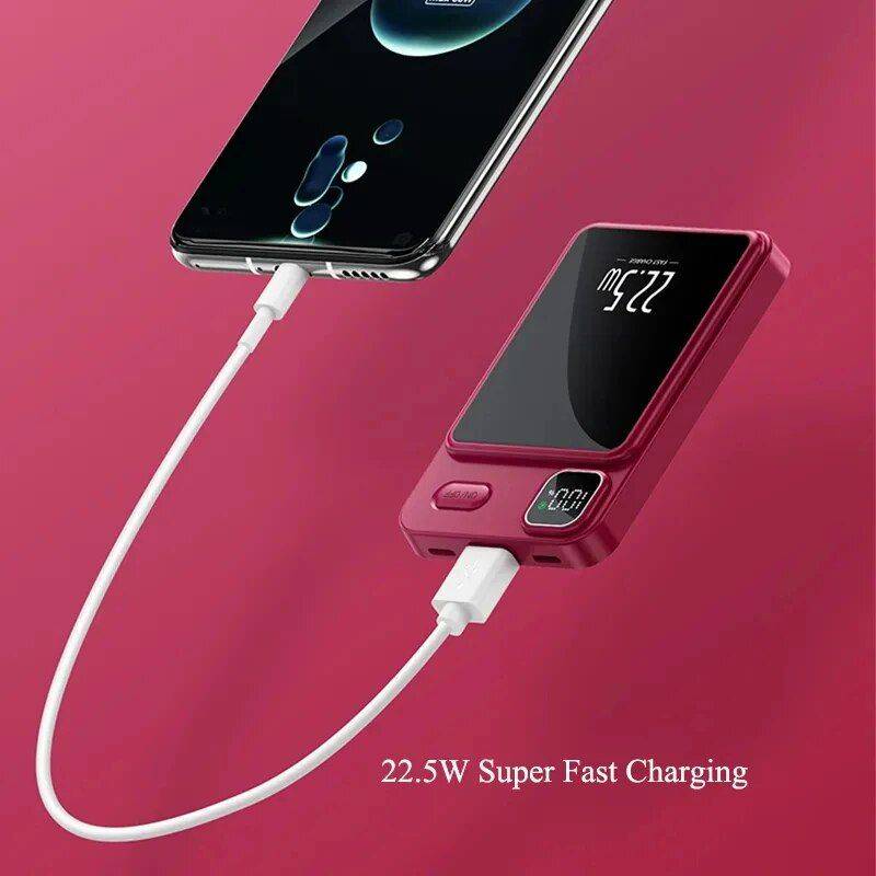 30,000mAh Magnetic Fast-Charging Power Bank with PD20W Wireless & LED Display Electronics Power Banks Color : White|Black|Red|Beige|Purple|Blue 30,000mAh Magnetic Fast-Charging Power Bank with PD20W Wireless & LED Display Electronics Power Banks Color : White|Black|Red|Beige|Purple|Blue