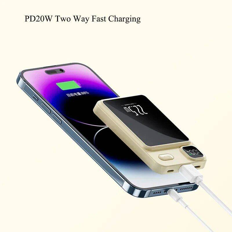 30,000mAh Magnetic Fast-Charging Power Bank with PD20W Wireless & LED Display Electronics Power Banks Color : White|Black|Red|Beige|Purple|Blue 30,000mAh Magnetic Fast-Charging Power Bank with PD20W Wireless & LED Display Electronics Power Banks Color : White|Black|Red|Beige|Purple|Blue