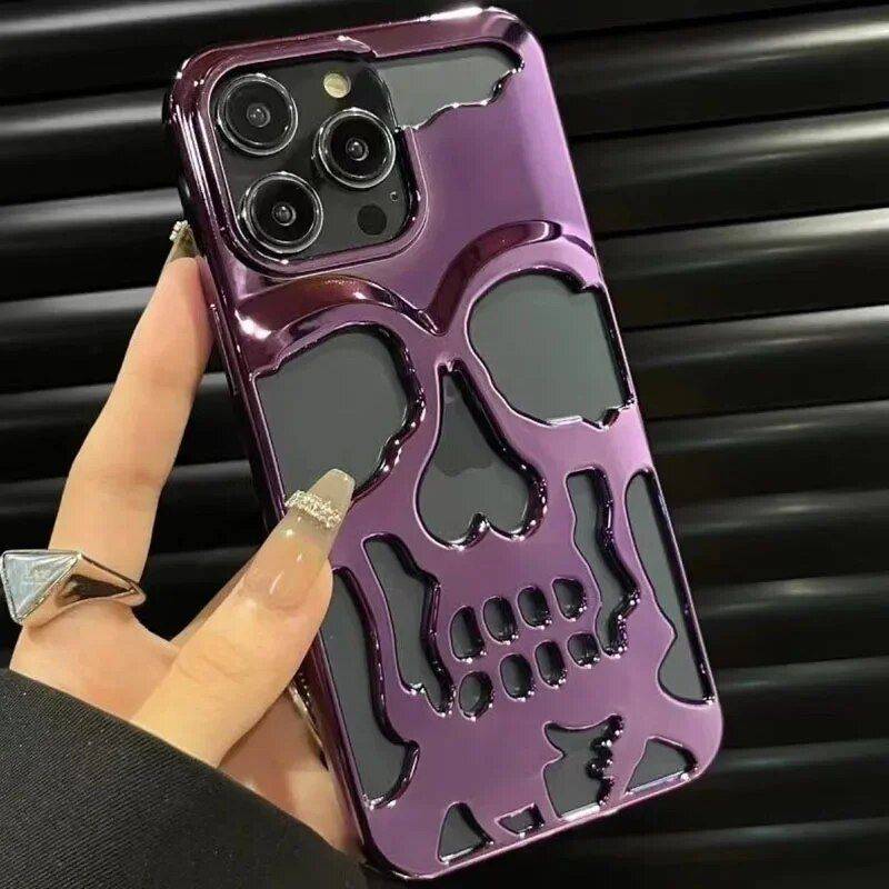 3D Skull Luxury Silicone Phone Case for iPhone Models – Shockproof with Mirror Film Fashion Accessories Phone Cases Compatibility: For iPhone 14|For iPhone 14Pro|For iPhone 14ProMax|For iPhone 14Plus|For iPhone 13|For iPhone 13Pro|For iPhone 13ProMax|For iPhone 12|For iPhone 12Pro|For iPhone 12ProMax|For iPhone 11|For iPhone 11ProMax|For iPhone 15|For iPhone 15Pro|For iPhone 15Plus|For iPhone 15ProMax Color: Purple 3D Skull Luxury Silicone Phone Case for iPhone Models - Shockproof with Mirror Film Fashion Accessories Phone Cases Compatibility: For iPhone 14|For iPhone 14Pro|For iPhone 14ProMax|For iPhone 14Plus|For iPhone 13|For iPhone 13Pro|For iPhone 13ProMax|For iPhone 12|For iPhone 12Pro|For iPhone 12ProMax|For iPhone 11|For iPhone 11ProMax|For iPhone 15|For iPhone 15Pro|For iPhone 15Plus|For iPhone 15ProMax Color: Purple
