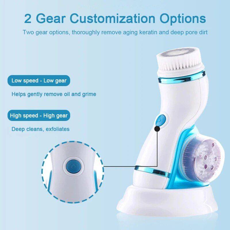 4-in-1 Electric Face Cleanser & Roller Massager: Ultimate Skin Care Tool Beauty Gadgets New Arrivals Color : Orange|Blue 4-in-1 Electric Face Cleanser & Roller Massager: Ultimate Skin Care Tool Beauty Gadgets New Arrivals Color : Orange|Blue
