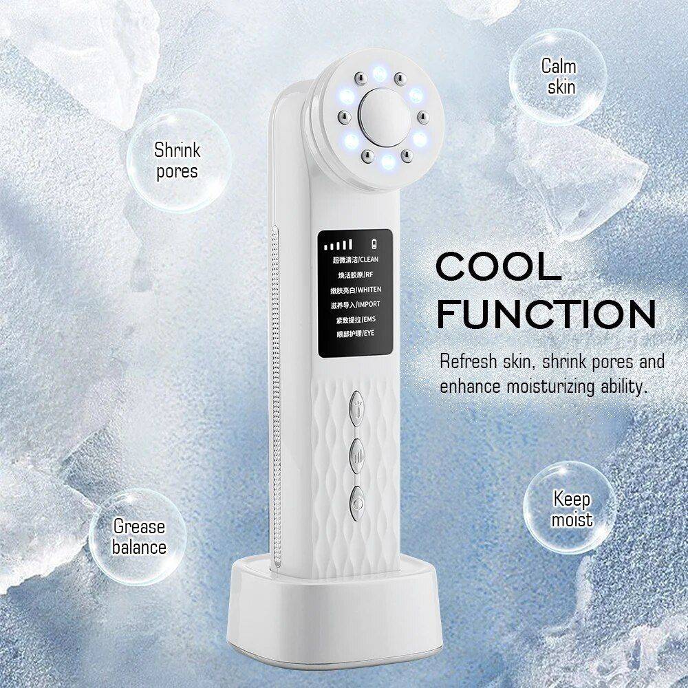 4-in-1 Ultrasonic Facial Massager: Radiofrequency Skin Tightening & LED Care Beauty Gadgets New Arrivals Color : White 4-in-1 Ultrasonic Facial Massager: Radiofrequency Skin Tightening & LED Care Beauty Gadgets New Arrivals Color : White