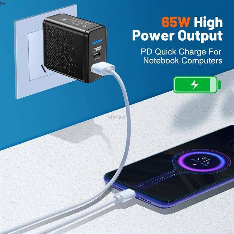 65W Fast Charging USB-C & A Plug: QC 3.0 & PD Type C Quick Charger Adapters Electronics Plug Type : US Black 65W Fast Charging USB-C & A Plug: QC 3.0 & PD Type C Quick Charger Adapters Electronics Plug Type : US Black