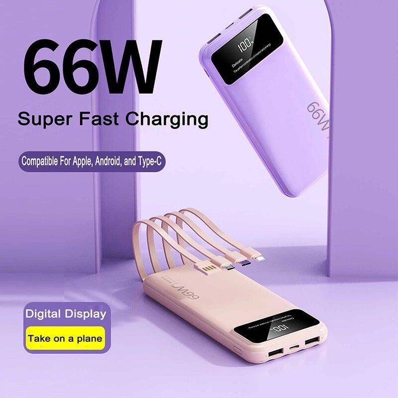 66W Ultra-Fast Charging Power Bank 30000mAh with LED Digital Display Electronics Power Banks Color : Black|Purple|White|Pink|Green 66W Ultra-Fast Charging Power Bank 30000mAh with LED Digital Display Electronics Power Banks Color : Black|Purple|White|Pink|Green