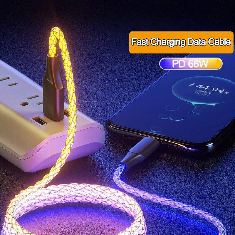 66W Ultra-Fast Charging USB Cable with Multi-Connector & RGB Lights Charging Cables Electronics Color : 3 in 1 66W Ultra-Fast Charging USB Cable with Multi-Connector & RGB Lights Charging Cables Electronics Color : 3 in 1