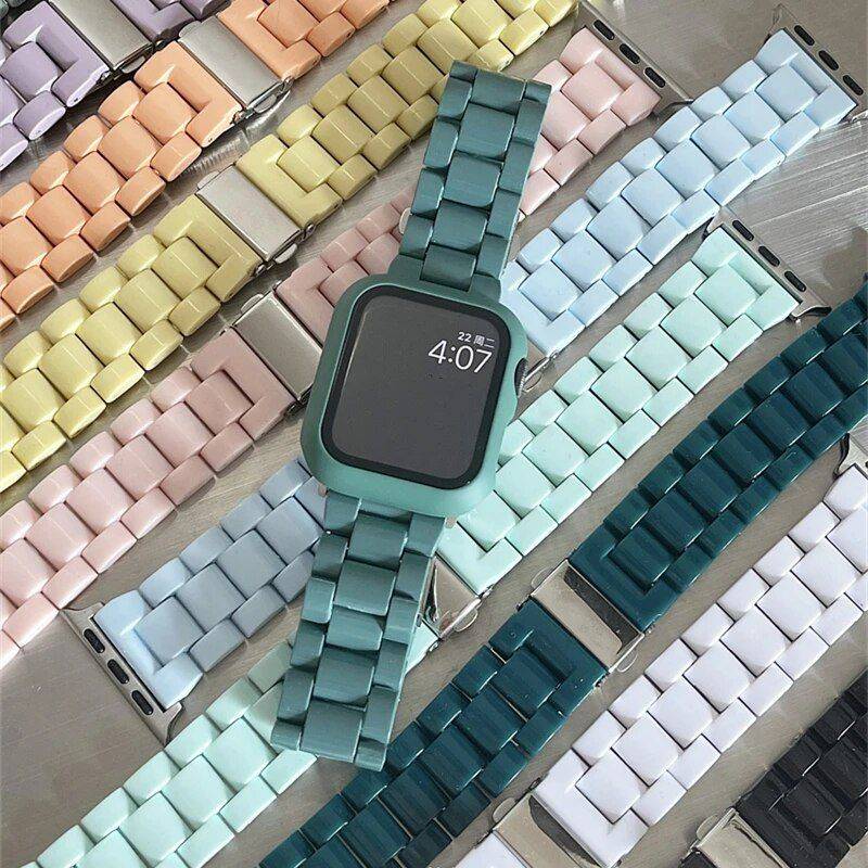 Chic Candy-Colored Resin Strap for 38mm-45mm Smartwatches Fashion Accessories Smartwatch Bands Band Color : White|Black|Mint Green|Dark green|Orange|Dark blue|Light purple|Yellow|Pink|Light green|Gray green|Light blue Chic Candy-Colored Resin Strap for 38mm-45mm Smartwatches Fashion Accessories Smartwatch Bands Band Color : White|Black|Mint Green|Dark green|Orange|Dark blue|Light purple|Yellow|Pink|Light green|Gray green|Light blue