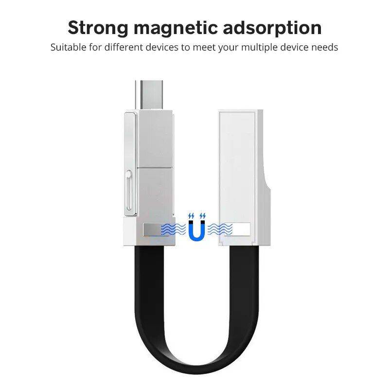 Compact 3-in-1 Magnetic Keychain USB Cable – Micro USB, Type-C, Lightning Charging Cables Electronics Color : Black|Blue|Red|White Compact 3-in-1 Magnetic Keychain USB Cable - Micro USB, Type-C, Lightning Charging Cables Electronics Color : Black|Blue|Red|White