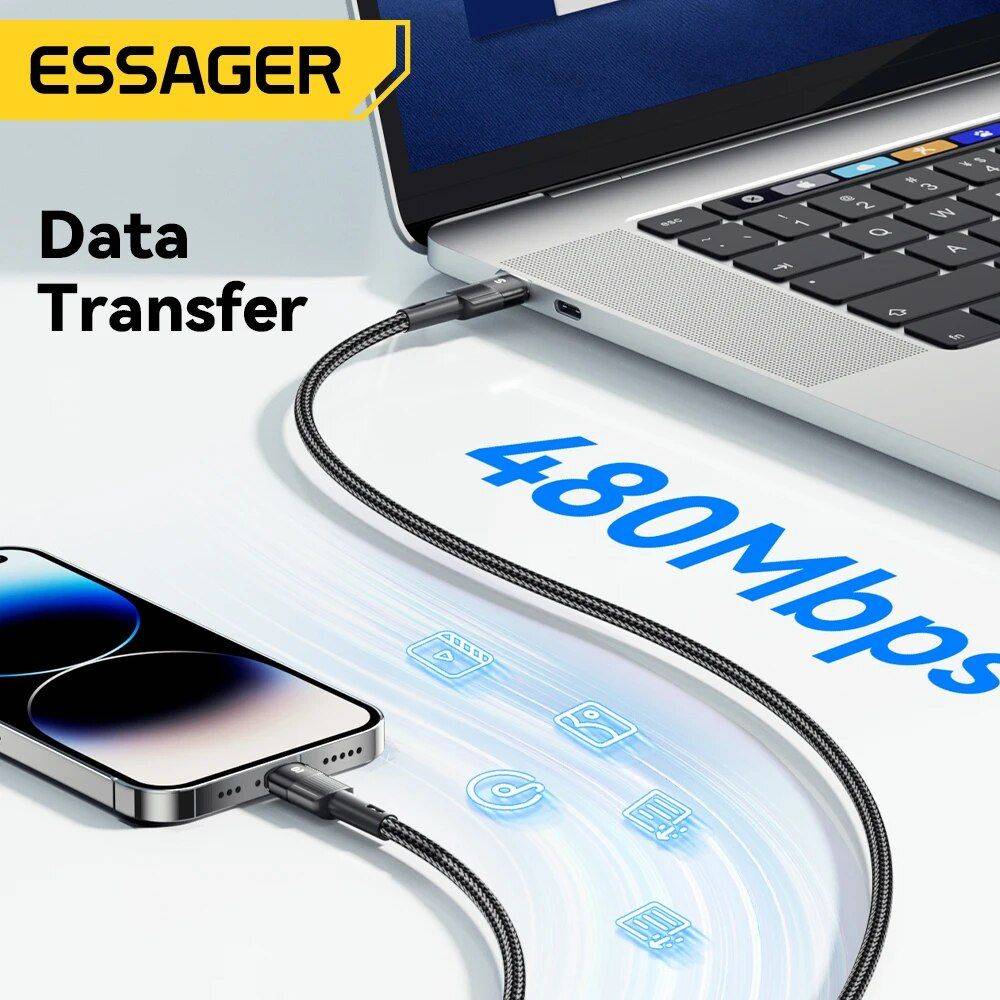 Essager 3A PD29W Fast Charging USB Cable for iPhone Charging Cables Electronics Color : Black Essager 3A PD29W Fast Charging USB Cable for iPhone Charging Cables Electronics Color : Black