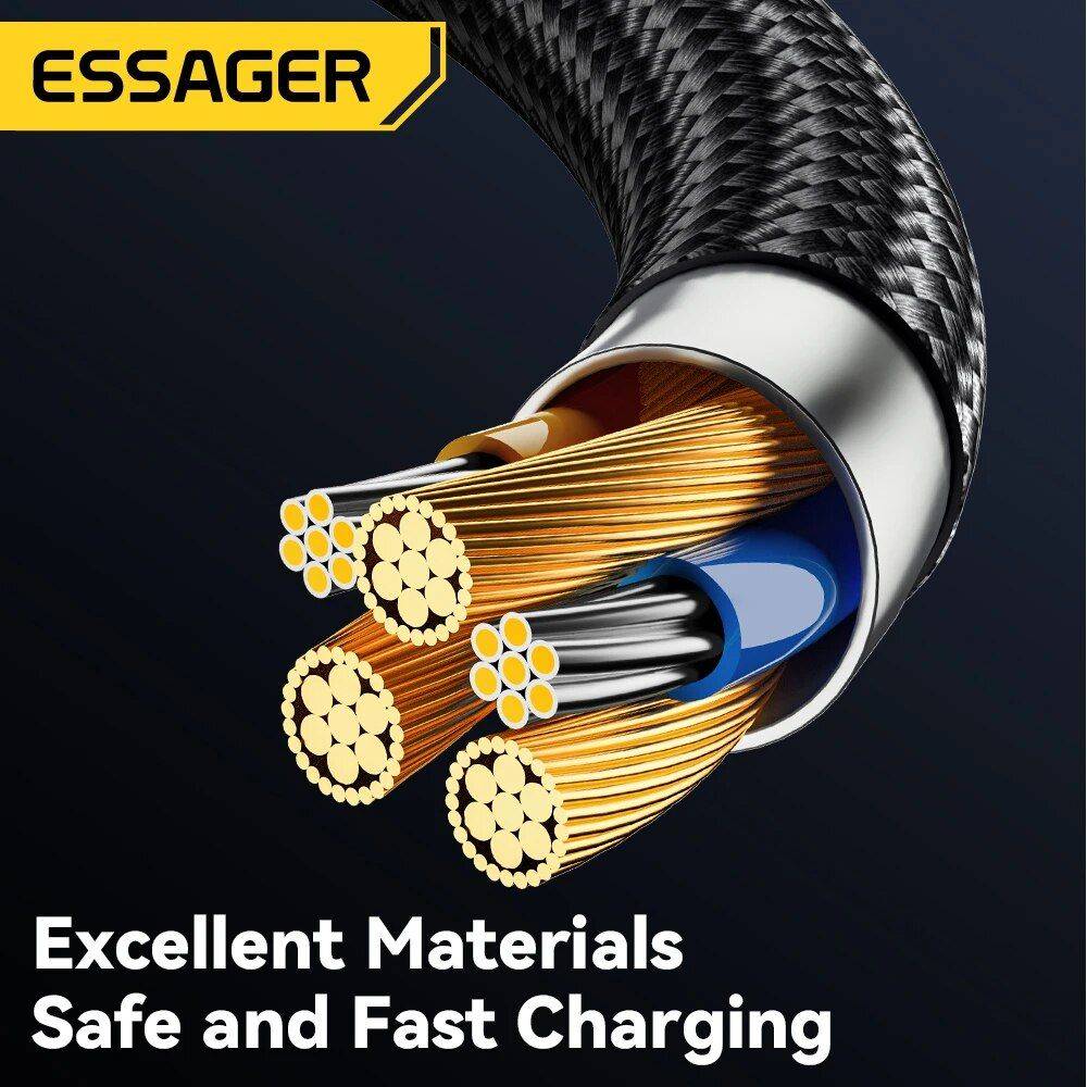 Essager 3A PD29W Fast Charging USB Cable for iPhone Charging Cables Electronics Color : Black Essager 3A PD29W Fast Charging USB Cable for iPhone Charging Cables Electronics Color : Black