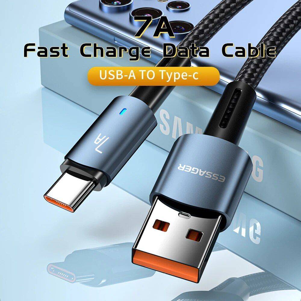 Essager 7A 100W USB Type C Cable 100W Fast Charging Wire For OPPO Oneplus Huawei P40 P30 Samsung Realme USB C Charger Data Cord Charging Cables Electronics Ships From : CN Essager 7A 100W USB Type C Cable 100W Fast Charging Wire For OPPO Oneplus Huawei P40 P30 Samsung Realme USB C Charger Data Cord Charging Cables Electronics Ships From : CN
