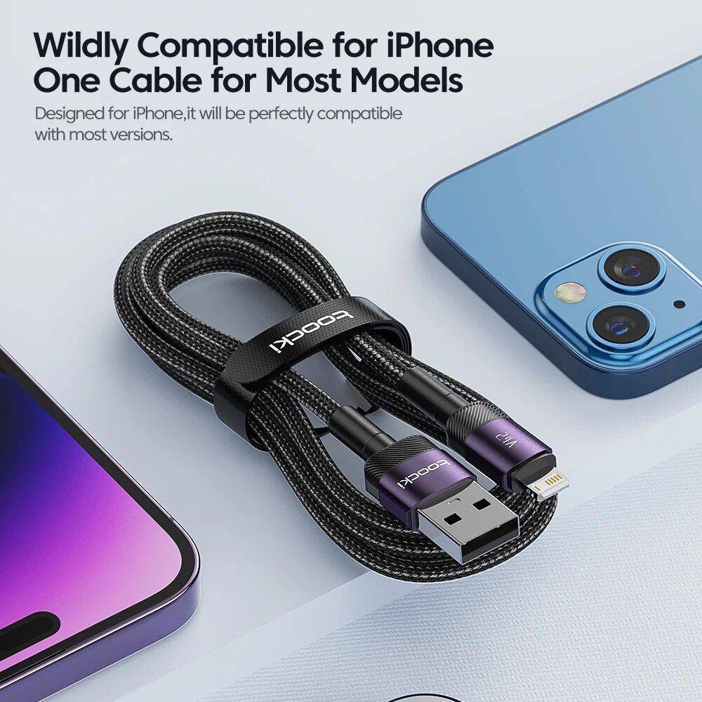 Fast Charging 2.4A Lightning USB Cable for iPhone Series Charging Cables Electronics Color : Purple Fast Charging 2.4A Lightning USB Cable for iPhone Series Charging Cables Electronics Color : Purple