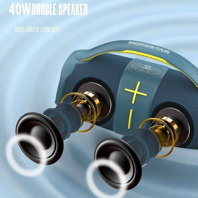 HOPESTAR H60: 40W Powerful Portable Boombox with Bluetooth Subwoofer and MP3 Player Bluetooth Speakers Electronics Color : Black|Green|Grey|Blue|Orange HOPESTAR H60: 40W Powerful Portable Boombox with Bluetooth Subwoofer and MP3 Player Bluetooth Speakers Electronics Color : Black|Green|Grey|Blue|Orange