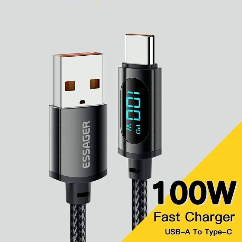 High-Speed USB-C Fast Charging Cable with LED Indicator Charging Cables Electronics Color : Black High-Speed USB-C Fast Charging Cable with LED Indicator Charging Cables Electronics Color : Black