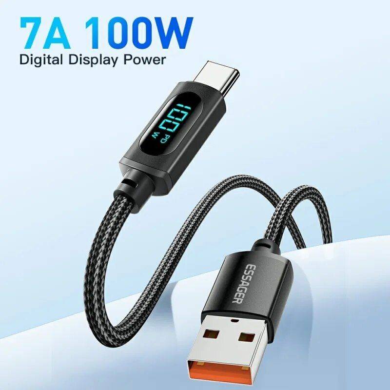 High-Speed USB-C Fast Charging Cable with LED Indicator Charging Cables Electronics Color : Black High-Speed USB-C Fast Charging Cable with LED Indicator Charging Cables Electronics Color : Black