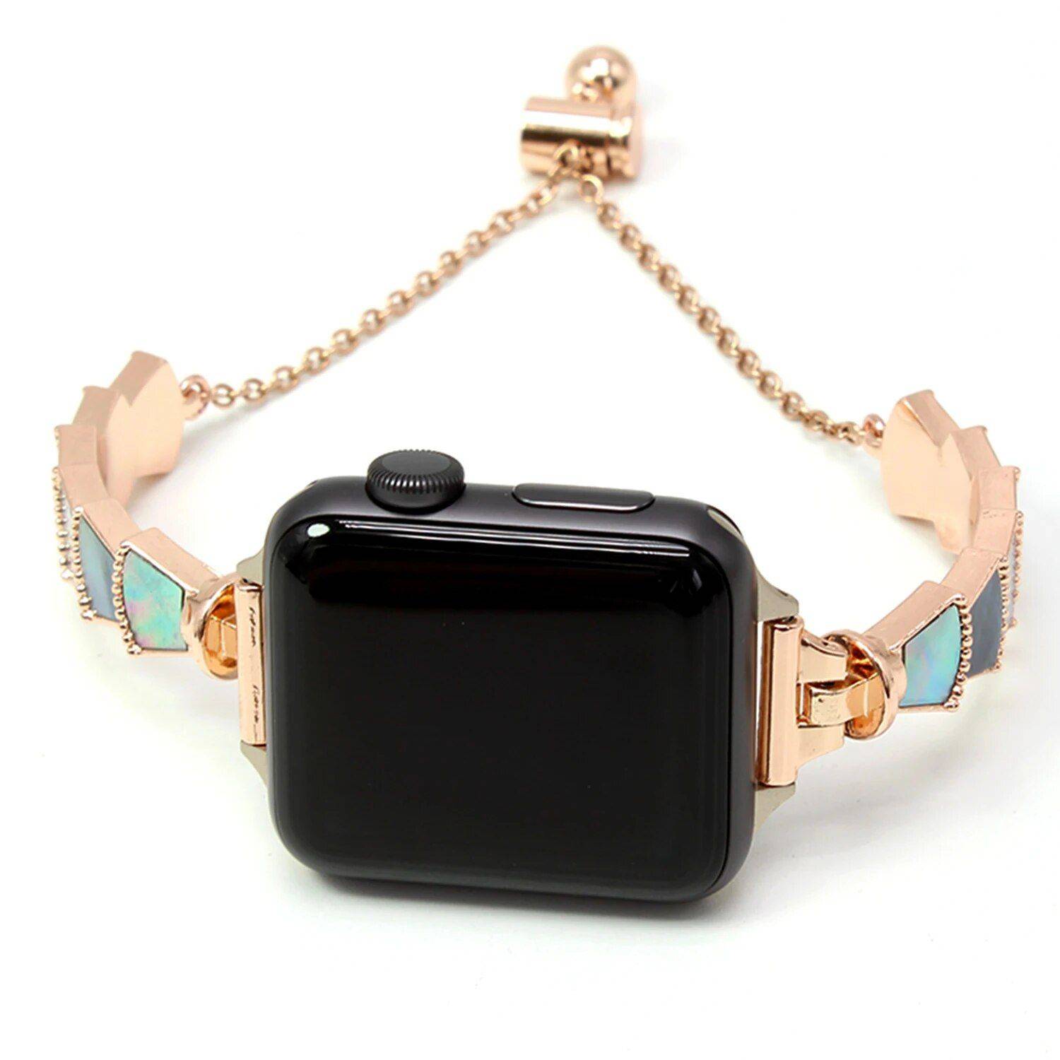 Luxury Metal Lady Wristband for Apple Watch – Elegant Women’s Bracelet Strap Fashion Accessories Smartwatch Bands Color : Silver|Black|Rose gold|Silver pink|Silver blue|Black pink|Black blue|Golden pink|Golden blue|Rose gold pink|Rose gold blue Luxury Metal Lady Wristband for Apple Watch - Elegant Women's Bracelet Strap Fashion Accessories Smartwatch Bands Color : Silver|Black|Rose gold|Silver pink|Silver blue|Black pink|Black blue|Golden pink|Golden blue|Rose gold pink|Rose gold blue
