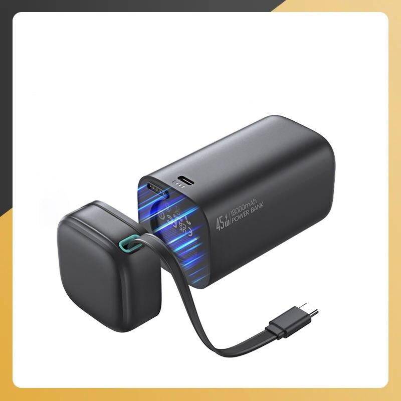 Magnetic 45W Type C PD Fast Charge Powerbank 18000mAh with Retractable Cable Electronics Power Banks Color : for Android Black Magnetic 45W Type C PD Fast Charge Powerbank 18000mAh with Retractable Cable Electronics Power Banks Color : for Android Black