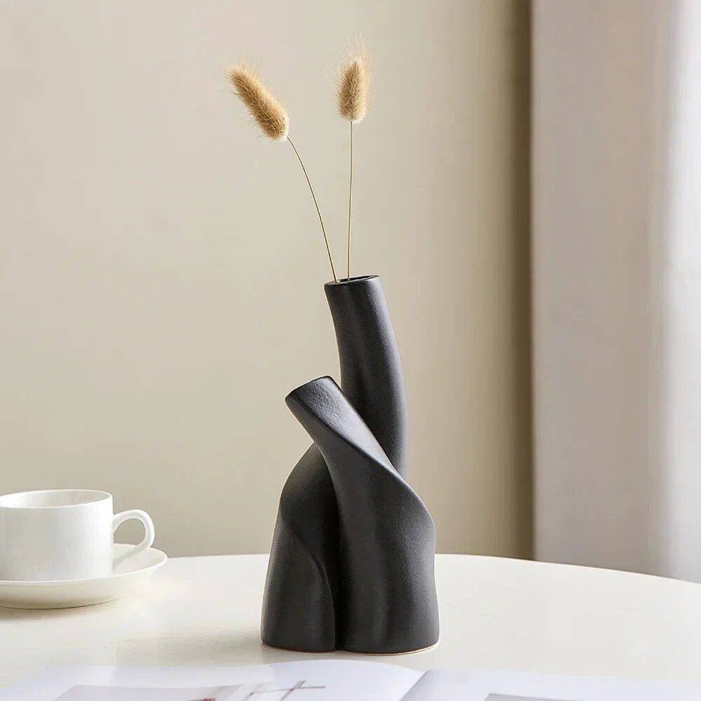 Modern Nordic Ceramic Vase Home New Arrivals Color : White|Black Modern Nordic Ceramic Vase Home New Arrivals Color : White|Black