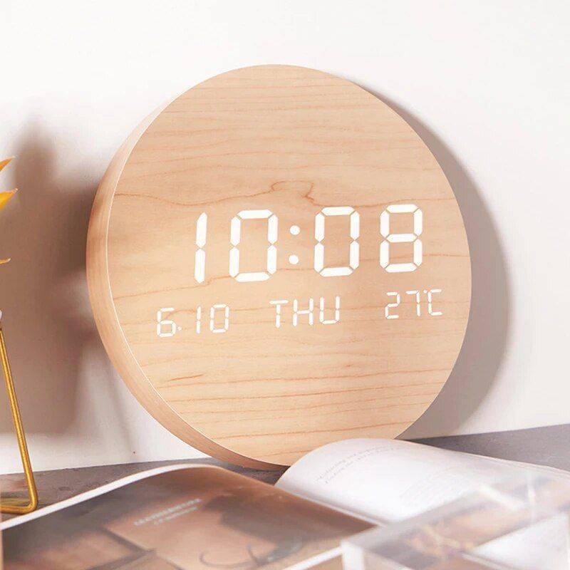 Modern Nordic-Style LED Digital Wall Clock with Temperature Display Home New Arrivals Type : A Rechargeable|B Rechargeable|A Plug-in|B Plug-in Modern Nordic-Style LED Digital Wall Clock with Temperature Display Home New Arrivals Type : A Rechargeable|B Rechargeable|A Plug-in|B Plug-in