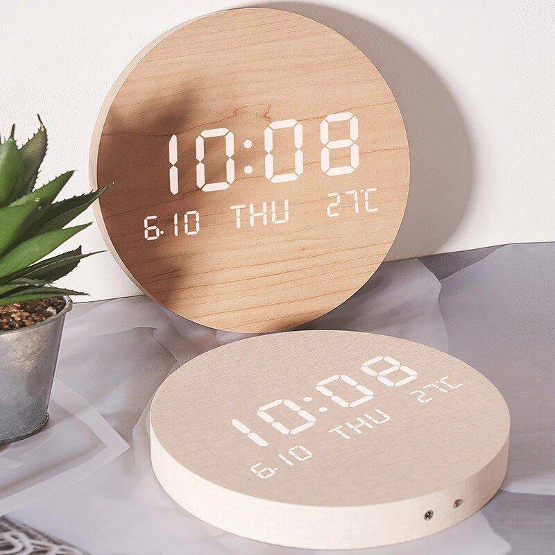 Modern Nordic-Style LED Digital Wall Clock with Temperature Display Home New Arrivals Type : A Rechargeable|B Rechargeable|A Plug-in|B Plug-in Modern Nordic-Style LED Digital Wall Clock with Temperature Display Home New Arrivals Type : A Rechargeable|B Rechargeable|A Plug-in|B Plug-in