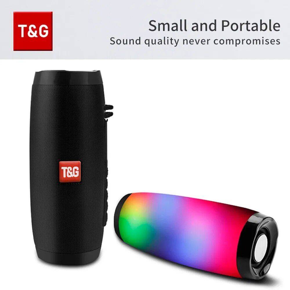 Portable LED Bluetooth 5.0 Speaker with Waterproof Design, Subwoofer, TF Card Support and FM Radio Bluetooth Speakers Electronics Color : Black|Red|Blue|Grey Portable LED Bluetooth 5.0 Speaker with Waterproof Design, Subwoofer, TF Card Support and FM Radio Bluetooth Speakers Electronics Color : Black|Red|Blue|Grey