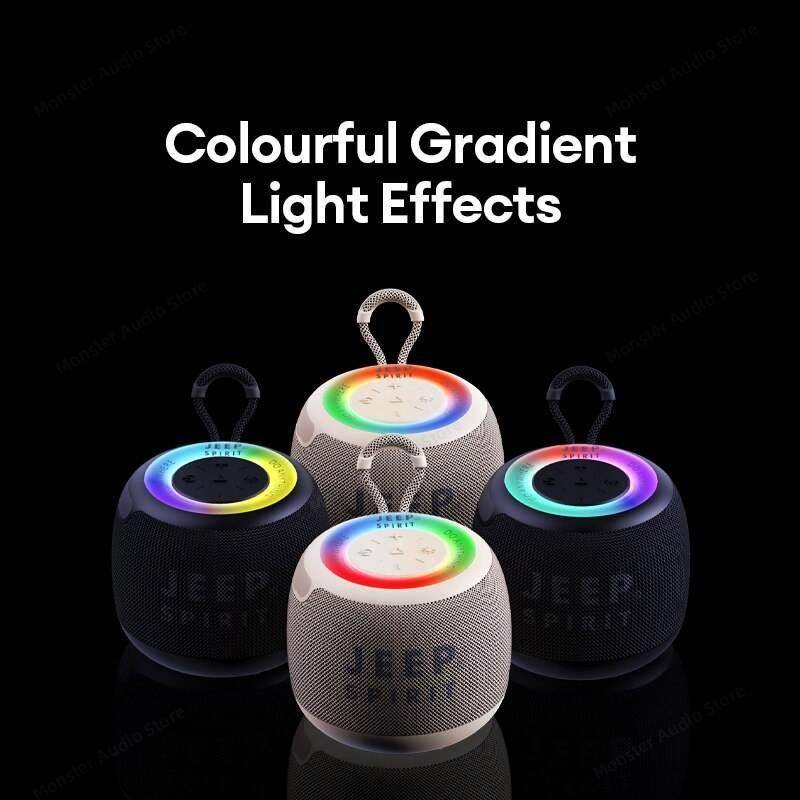 Portable RGB Light Bluetooth Speaker with 3D Surround Sound & Long Battery Life Bluetooth Speakers Electronics Color : Black|Beige White Portable RGB Light Bluetooth Speaker with 3D Surround Sound & Long Battery Life Bluetooth Speakers Electronics Color : Black|Beige White