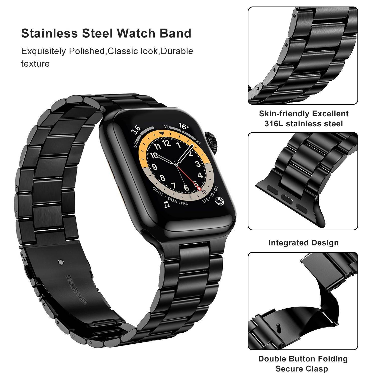 Stainless Steel Strap for Apple Watch Fashion Accessories Smartwatch Bands Ships From : China|United States Stainless Steel Strap for Apple Watch Fashion Accessories Smartwatch Bands Ships From : China|United States