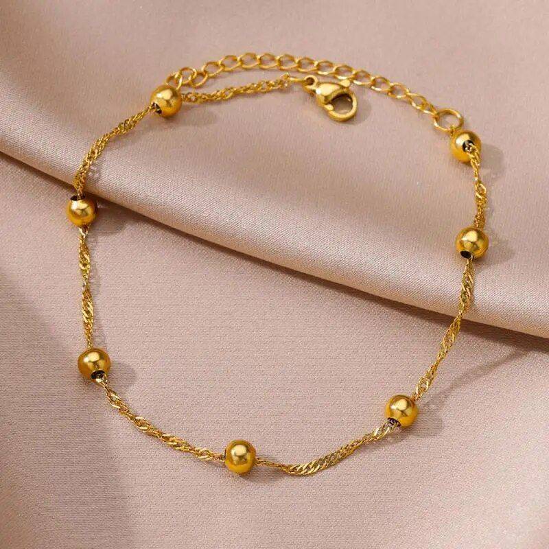 Stylish Stainless Steel Peace Anklet Fashion Accessories Jewelry New Arrivals Metal Color : Wave Beads Chain|Flat Pin Chain|NK Chain|Rope Chain Stylish Stainless Steel Peace Anklet Fashion Accessories Jewelry New Arrivals Metal Color : Wave Beads Chain|Flat Pin Chain|NK Chain|Rope Chain