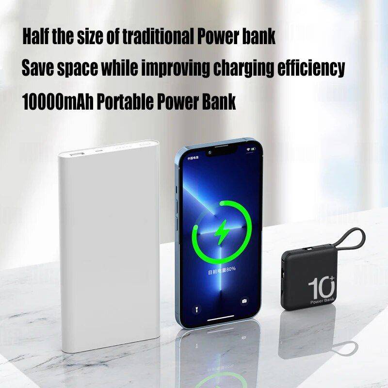 Ultra-Compact 10000mAh Dual-Cable Power Bank Electronics Power Banks Color : White|Black|Pink|Green|Blue Ultra-Compact 10000mAh Dual-Cable Power Bank Electronics Power Banks Color : White|Black|Pink|Green|Blue