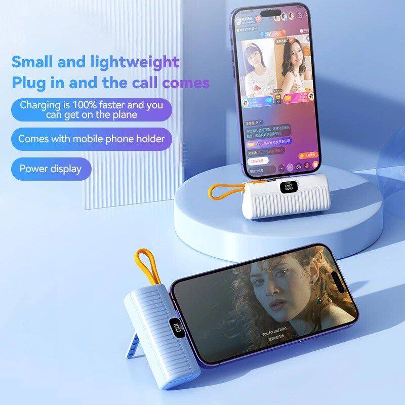 Ultra-Compact 10000mAh Power Bank with Built-In Cables and Digital Display Electronics Power Banks Color : Purple Type-C|Blue Type-C|Black Type-C|White Type-C|Purple For iPhone|Blue For iPhone|Black For iPhone|White For iPhone Ultra-Compact 10000mAh Power Bank with Built-In Cables and Digital Display Electronics Power Banks Color : Purple Type-C|Blue Type-C|Black Type-C|White Type-C|Purple For iPhone|Blue For iPhone|Black For iPhone|White For iPhone