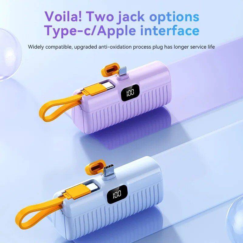 Ultra-Compact 10000mAh Power Bank with Built-In Cables and Digital Display Electronics Power Banks Color : Purple Type-C|Blue Type-C|Black Type-C|White Type-C|Purple For iPhone|Blue For iPhone|Black For iPhone|White For iPhone Ultra-Compact 10000mAh Power Bank with Built-In Cables and Digital Display Electronics Power Banks Color : Purple Type-C|Blue Type-C|Black Type-C|White Type-C|Purple For iPhone|Blue For iPhone|Black For iPhone|White For iPhone