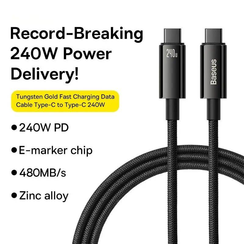 Ultra-Fast 240W Type-C to Type-C Charging Cable for iPhone 15 & MacBook Charging Cables Electronics Color : Black Ultra-Fast 240W Type-C to Type-C Charging Cable for iPhone 15 & MacBook Charging Cables Electronics Color : Black