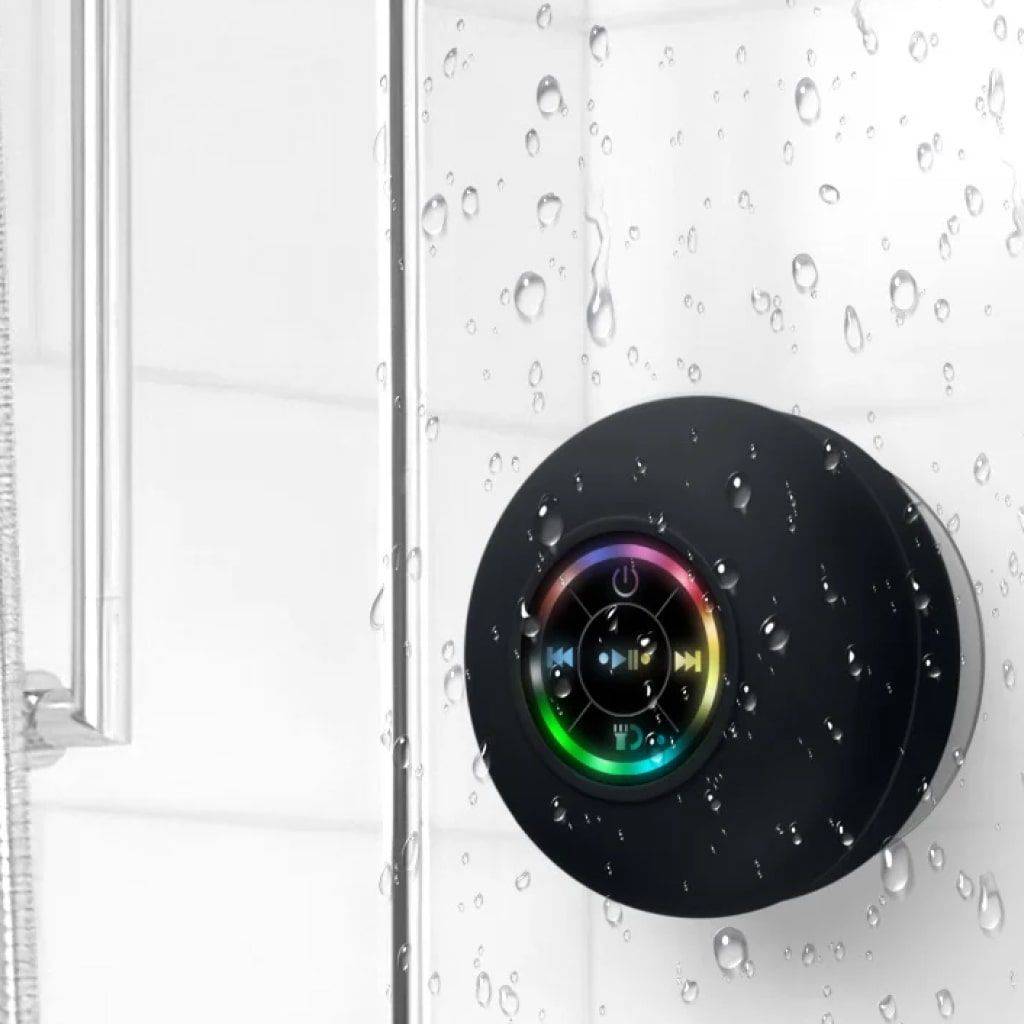 Waterproof Bluetooth Shower Speaker with LED Lights & 3D Surround Sound Bluetooth Speakers Electronics Color : Black Waterproof Bluetooth Shower Speaker with LED Lights & 3D Surround Sound Bluetooth Speakers Electronics Color : Black