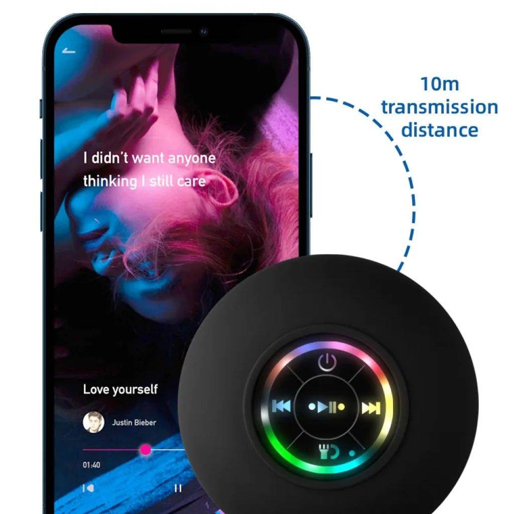 Waterproof Bluetooth Shower Speaker with LED Lights & 3D Surround Sound Bluetooth Speakers Electronics Color : Black Waterproof Bluetooth Shower Speaker with LED Lights & 3D Surround Sound Bluetooth Speakers Electronics Color : Black