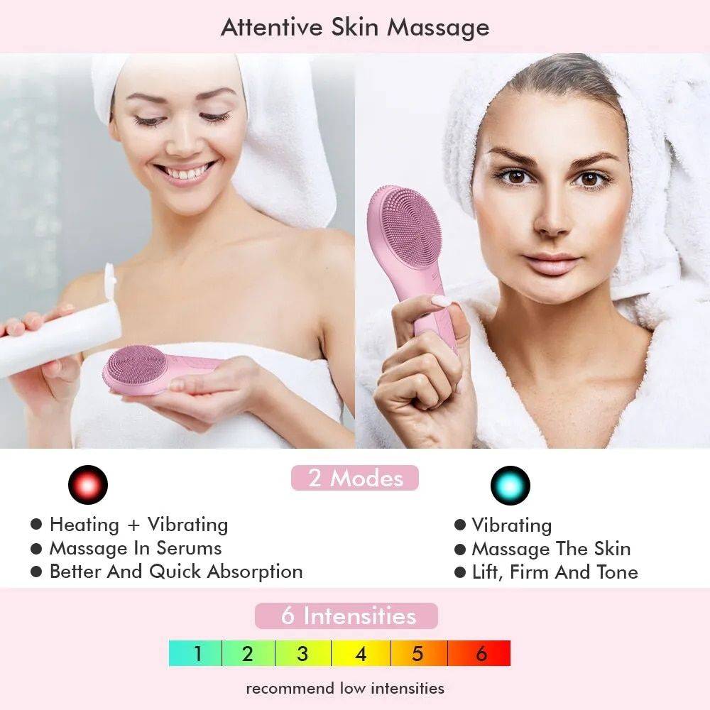 Waterproof Electric Sonic Facial Cleansing Brush with Deep Clean Technology Beauty Gadgets New Arrivals Color : Pink Waterproof Electric Sonic Facial Cleansing Brush with Deep Clean Technology Beauty Gadgets New Arrivals Color : Pink