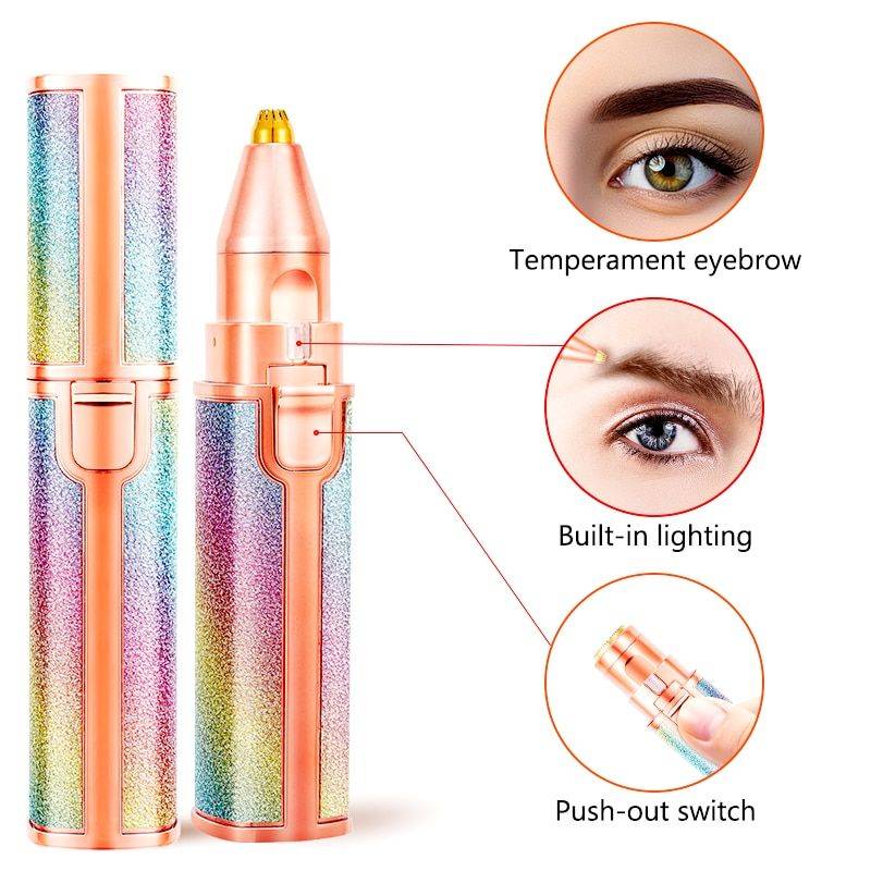 2-in-1 Portable Lipstick-Shape Electric Epilator & Eyebrow Trimmer Beauty Gadgets Color : Rainbow|Starry 2-in-1 Portable Lipstick-Shape Electric Epilator & Eyebrow Trimmer Beauty Gadgets Color : Rainbow|Starry