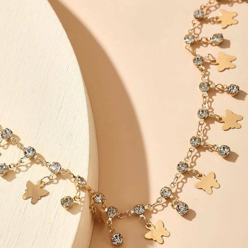 Chic Crystal Butterfly & Water Droplet Anklet Fashion Accessories Jewelry Color : Gold |Silver Chic Crystal Butterfly & Water Droplet Anklet Fashion Accessories Jewelry Color : Gold |Silver