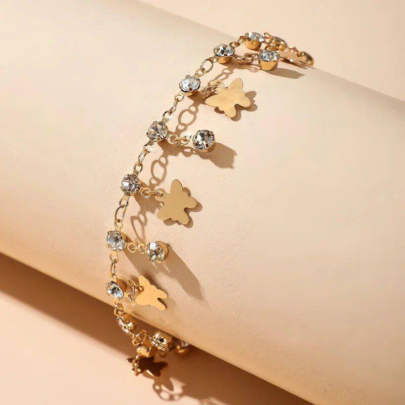 Chic Crystal Butterfly & Water Droplet Anklet Fashion Accessories Jewelry Color : Gold |Silver Chic Crystal Butterfly & Water Droplet Anklet Fashion Accessories Jewelry Color : Gold |Silver