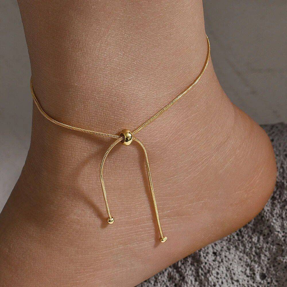 Gold and Silver Color Adjustable Snake Chain Anklet Fashion Accessories Jewelry Color : Gold Gold and Silver Color Adjustable Snake Chain Anklet Fashion Accessories Jewelry Color : Gold
