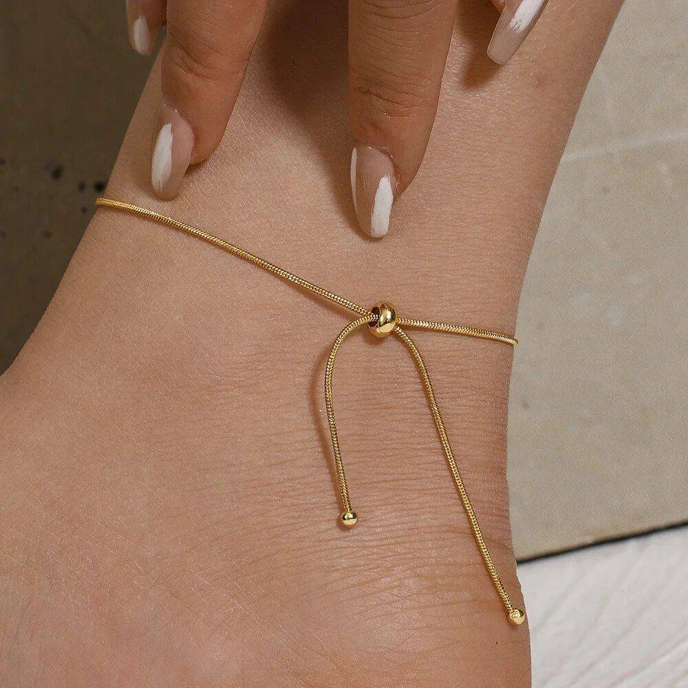 Gold and Silver Color Adjustable Snake Chain Anklet Fashion Accessories Jewelry Color : Gold Gold and Silver Color Adjustable Snake Chain Anklet Fashion Accessories Jewelry Color : Gold