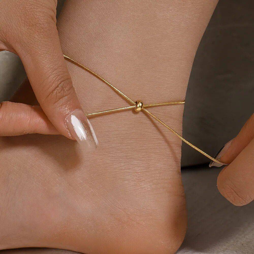Gold and Silver Color Adjustable Snake Chain Anklet Fashion Accessories Jewelry Color : Gold Gold and Silver Color Adjustable Snake Chain Anklet Fashion Accessories Jewelry Color : Gold