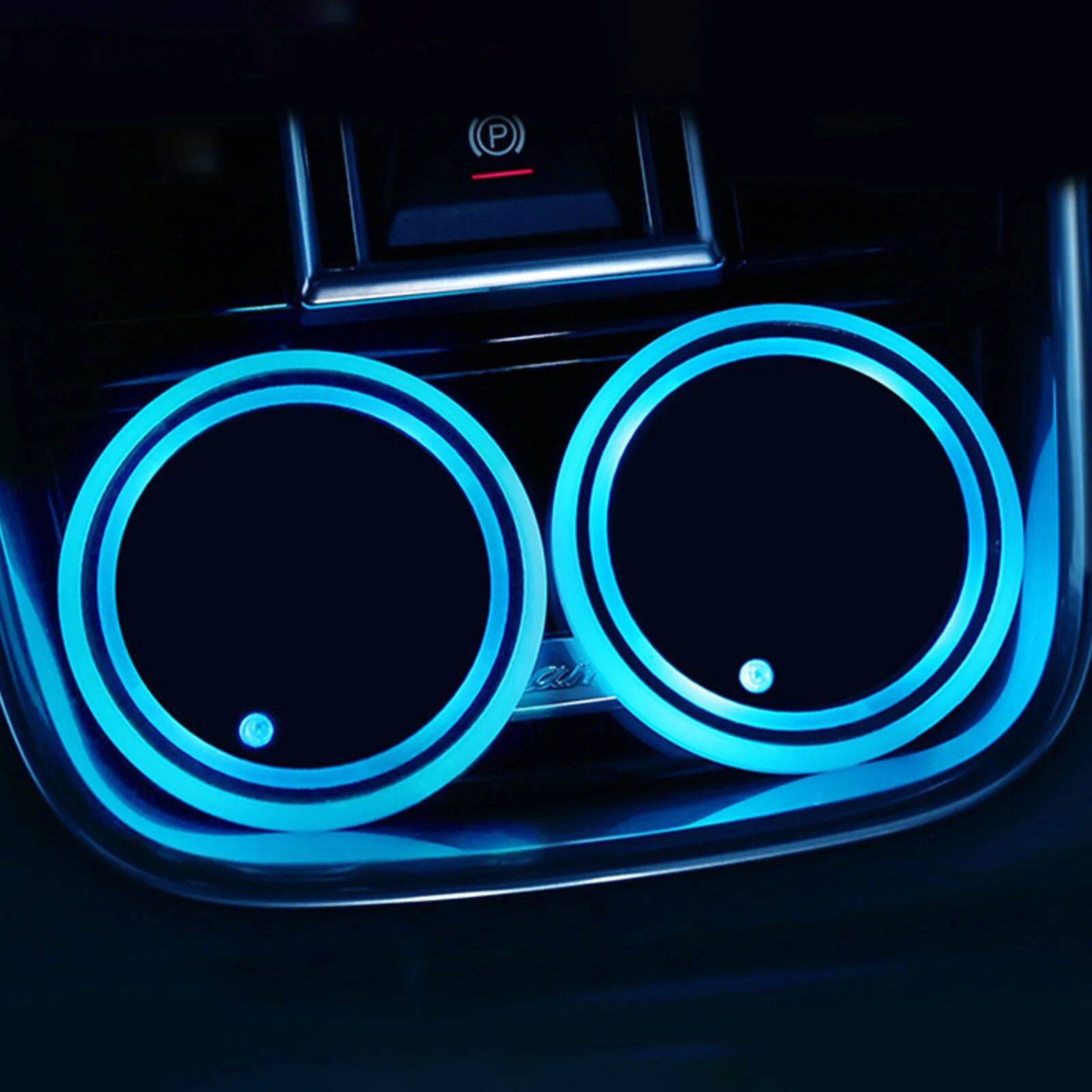 USB-Charged LED Car Coaster with Music Rhythm & 7-Color Atmosphere Lighting Auto Accessories USB-Charged LED Car Coaster with Music Rhythm & 7-Color Atmosphere Lighting Auto Accessories