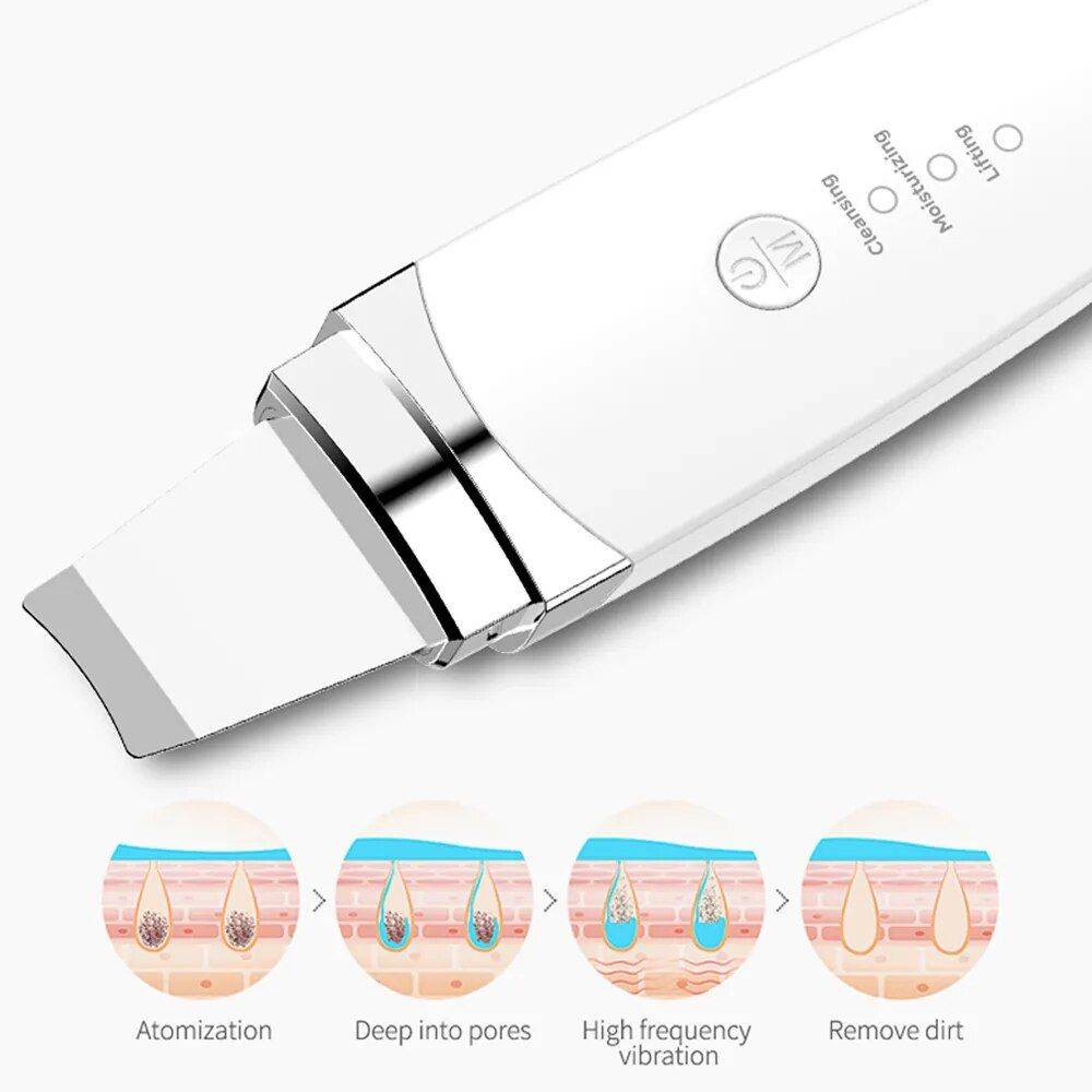 Ultrasonic Facial Scrubber: Deep Cleansing & Rejuvenation Spatula Beauty Gadgets Ultrasonic Facial Scrubber: Deep Cleansing & Rejuvenation Spatula Beauty Gadgets
