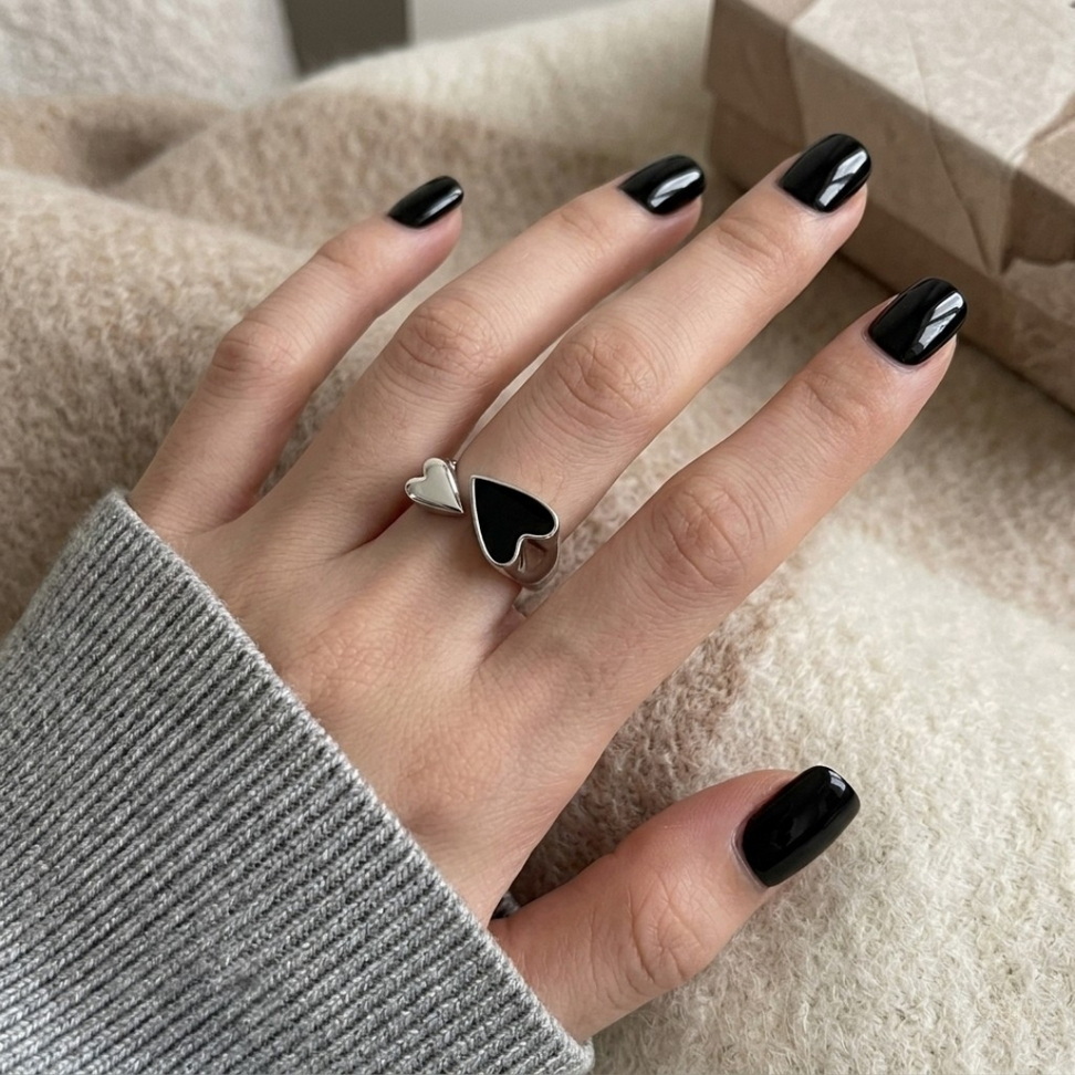 Black Heart Open Rings – 002