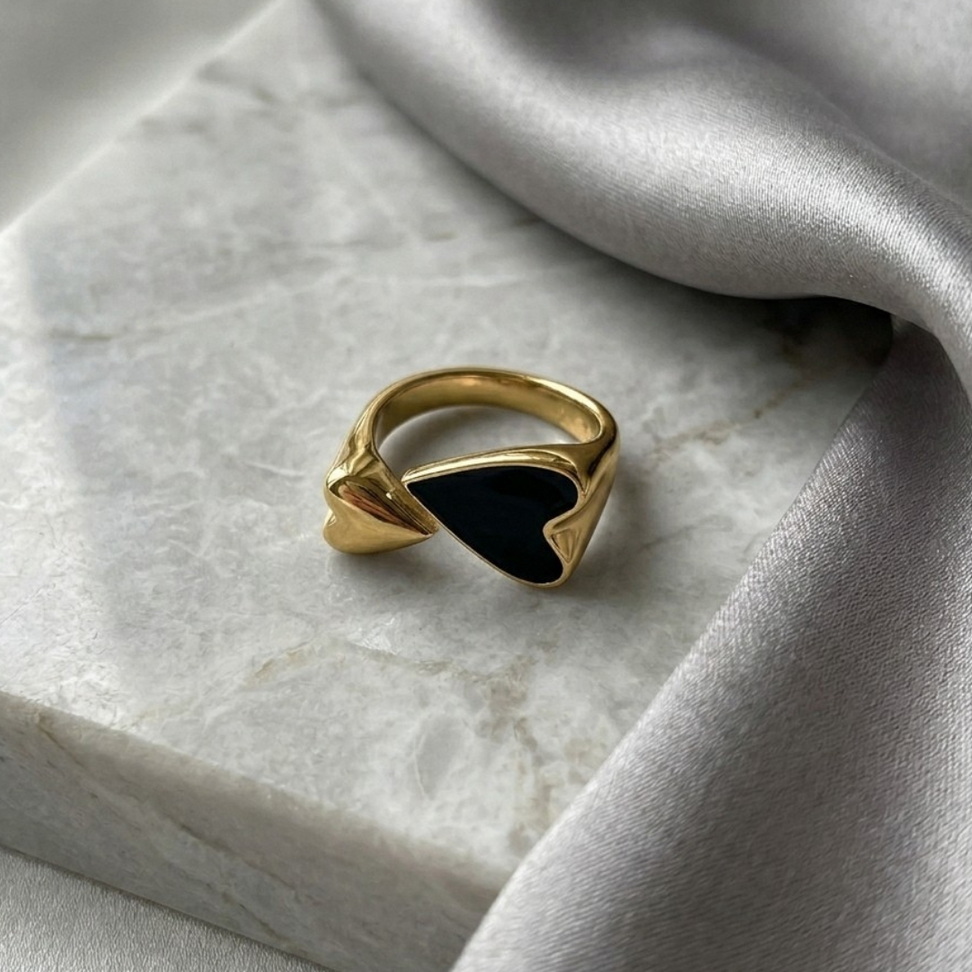 Black Heart Open Rings – 003