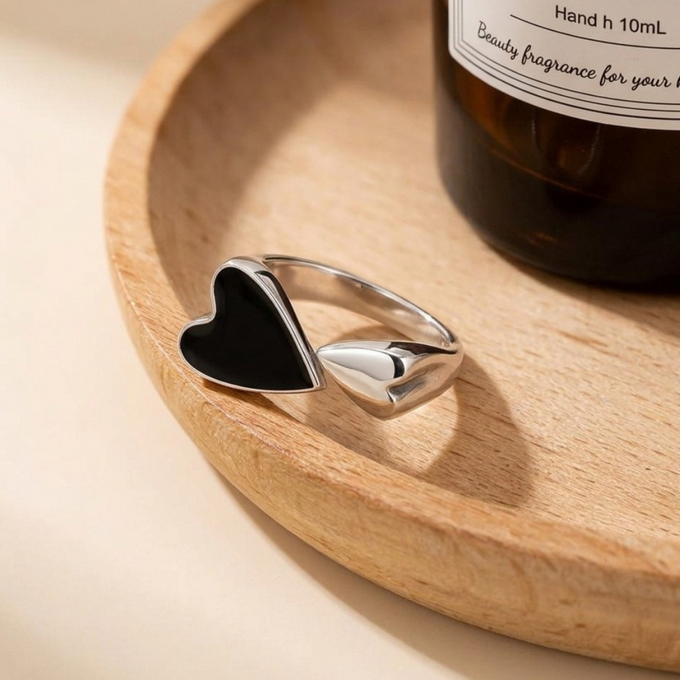 Black Heart Open Rings – 006