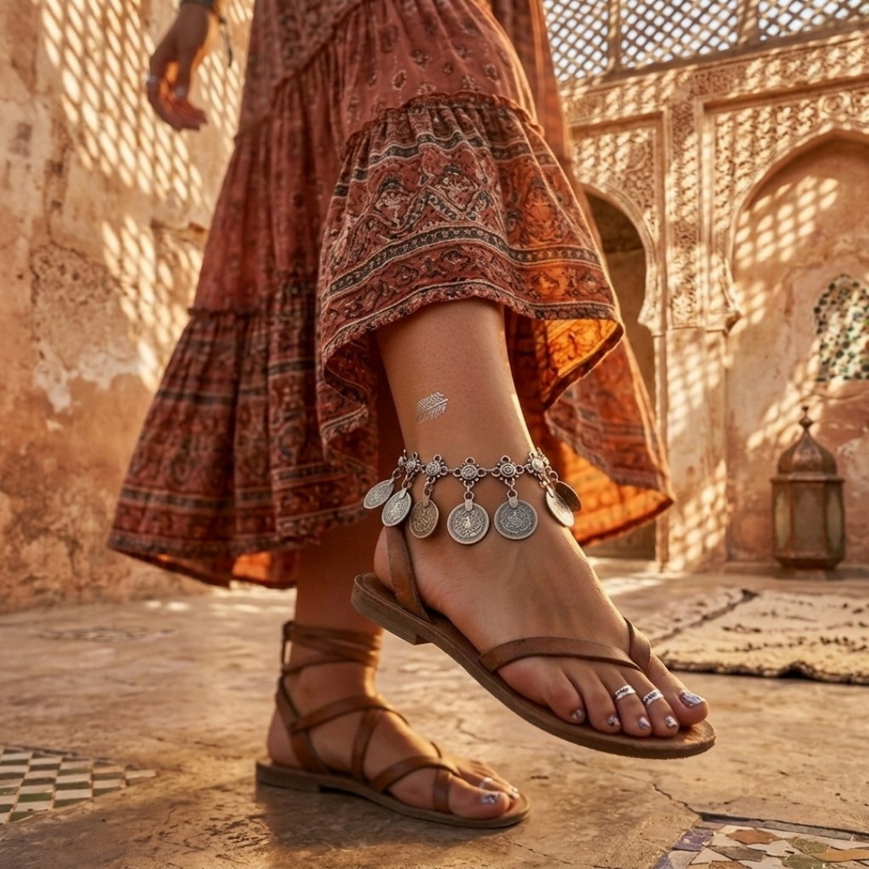 Bohemian Tassel Anklet 008